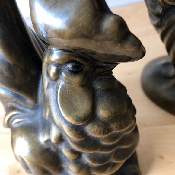 Mid Century Modern Rooster Chalk Figures In Bronze Color - Picture 6 of 14